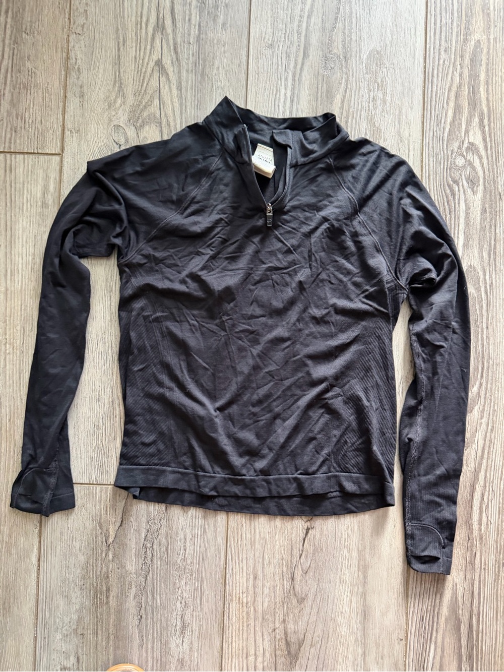 Athleta girl Black Long-Sleeve Half-Zip with thumbholes size M